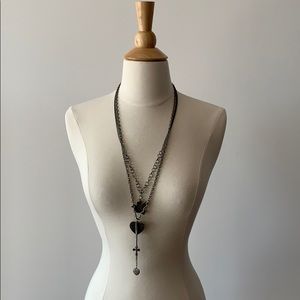 Silver layered chain necklace